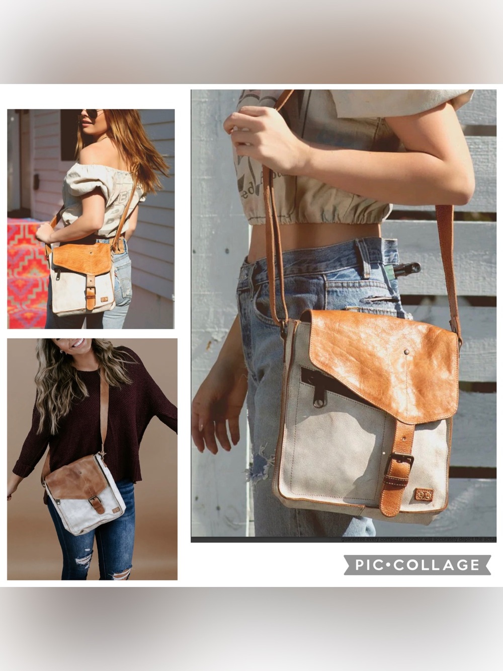 Bed Stu Leather Venice Beach Crossbody Nectar Tan Rustic Retail $240 - Picture 12 of 12